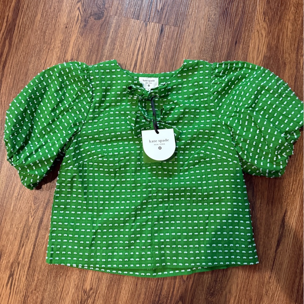 NWT Kate Spade x Target Women’s Size Medium Green Puff Sleeve Blouse